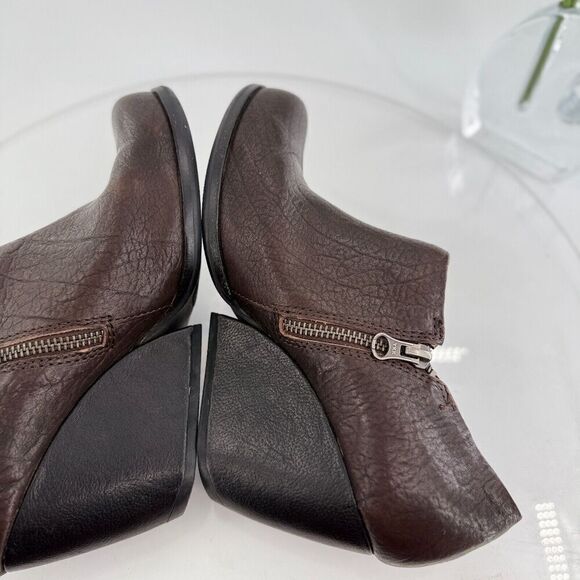 Kork Ease Natalya Women's 8 M Brown Leather Zip Wedge Ankle Bootie Shoes - Picture 10 of 14